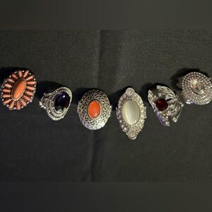 Elegant Silver and Red Gemstone Bracelet